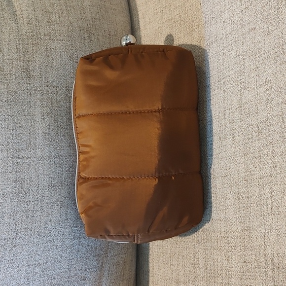 JENNY BIRD CHESTNUT BROWN PUFFY POUCH-Medium- Used - Picture 1 of 7